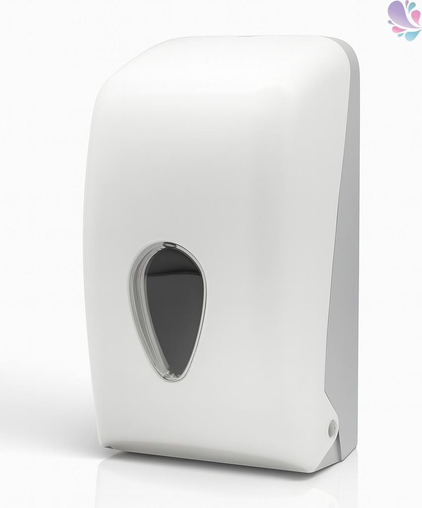 Toilettenpapierspender, abschließbar, INFINITY, Kapazität: Einzelblattabriss bis max. 130 mm Breite : Farbe - Weiß Farbe: Weiß