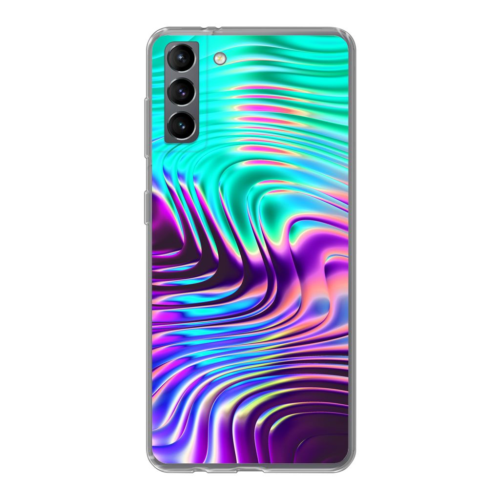 MuchoWow Handyhülle Schutzhülle Hülle für Samsung Galaxy S21 Plus Kunst - Golf - Psychedelisch Silikon Softcase Handy Hülle - Handy-Tasche