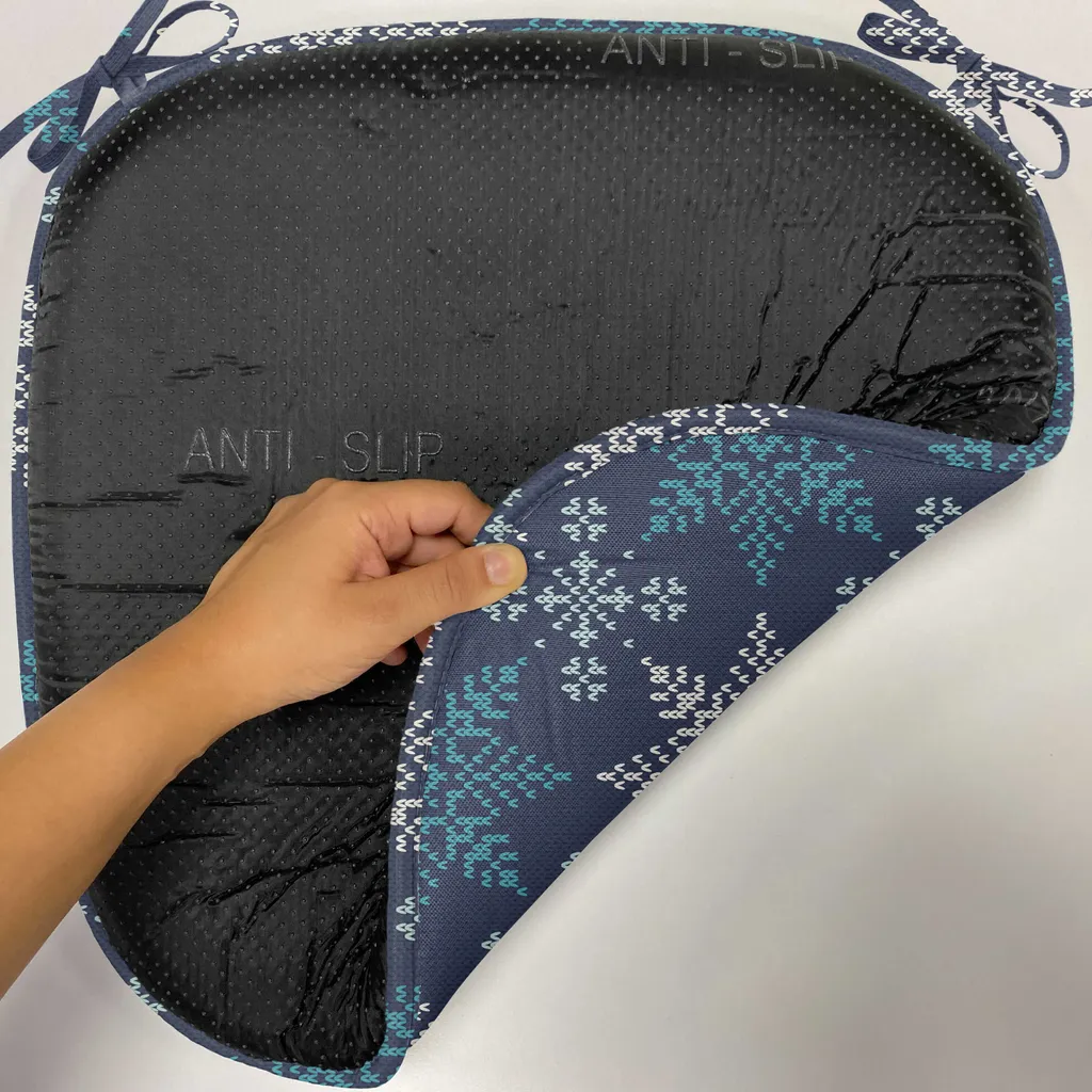 Coussins de Chaise avec Sangles et Motif Flocons - Pack de 8 Vert