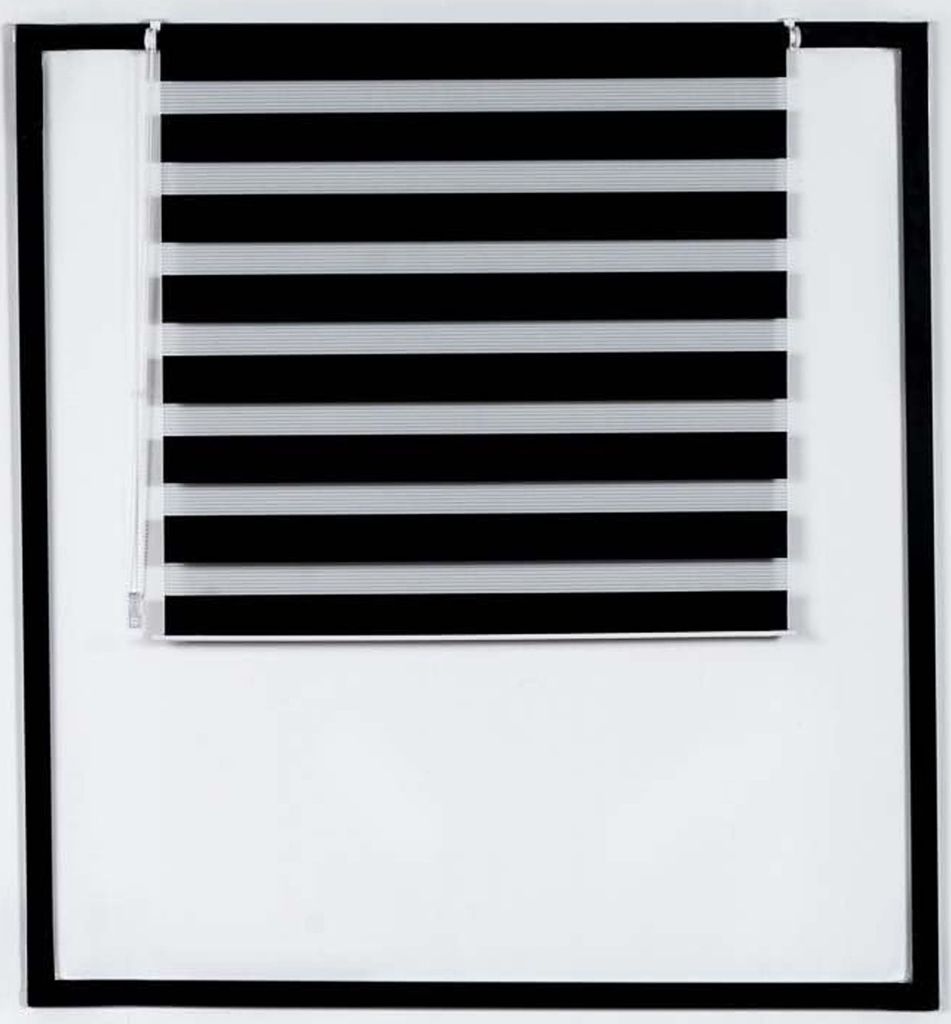 CLP Doppelrollo mit Klemmfix Fixierung ohne Bohren,schwarz 105x150 cm