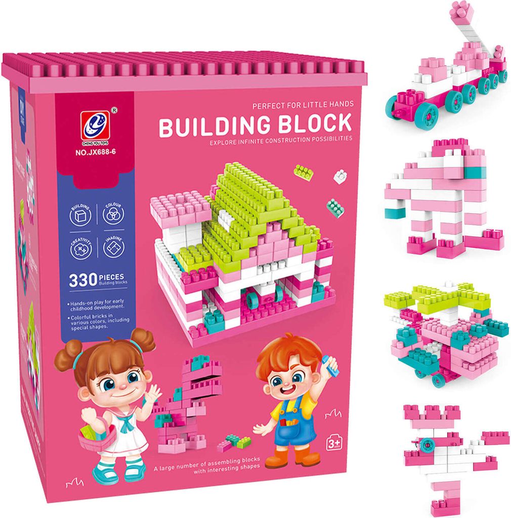 Große Bausteine - 330 Bauklötze, Kreatives Spielzeug für Kinder ab 3 Jahre, Master Builder Steine Set