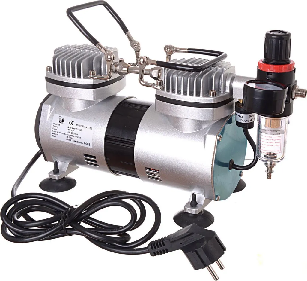 Compressore Silenzioso AS-19-2 per Nail Art e Body Painting Professionale