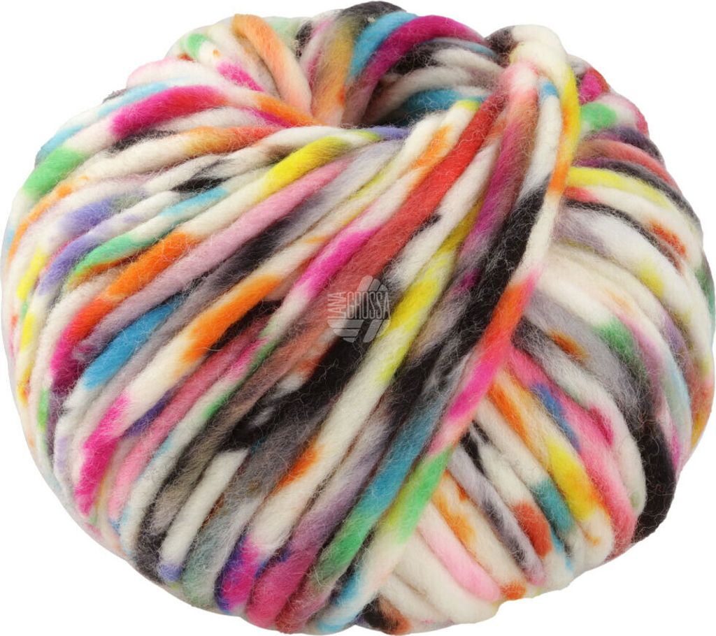Lana Grossa - Confetti 0206 weiß pink fuchsia rost braun Produktbild 