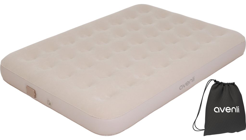 Avenli Luftmatratze selbstaufblasbar Camping CloudCoil beige mit ZenCharge USB Pumpe 191x137x25cm