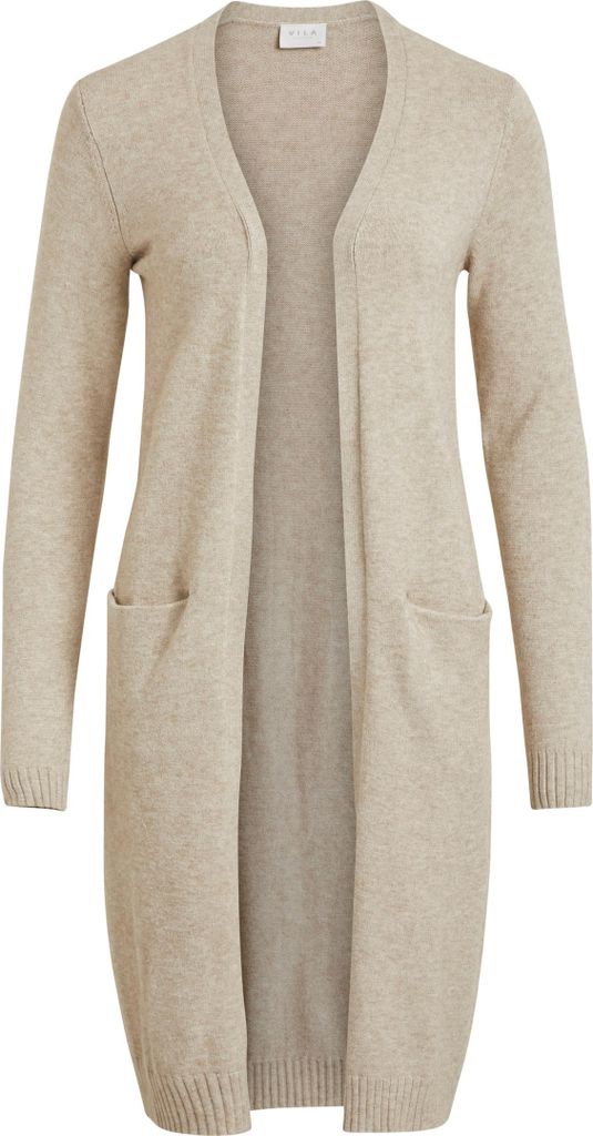 VILA Langer Cardigan Gemütliche Strickjacke mit Taschen Knit Jacket VIRIL Größe: L
