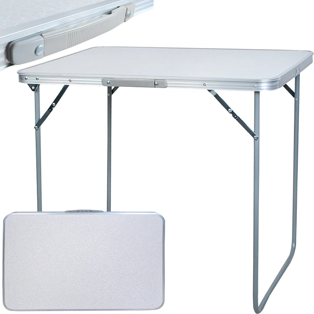 Petite table d'appoint pliante polyvalente 80x60 cm blanche multifonction