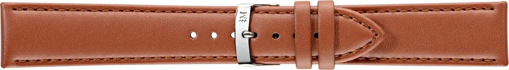 Bracelet montre cuir souple 20 mm avec boucle ardillon argent