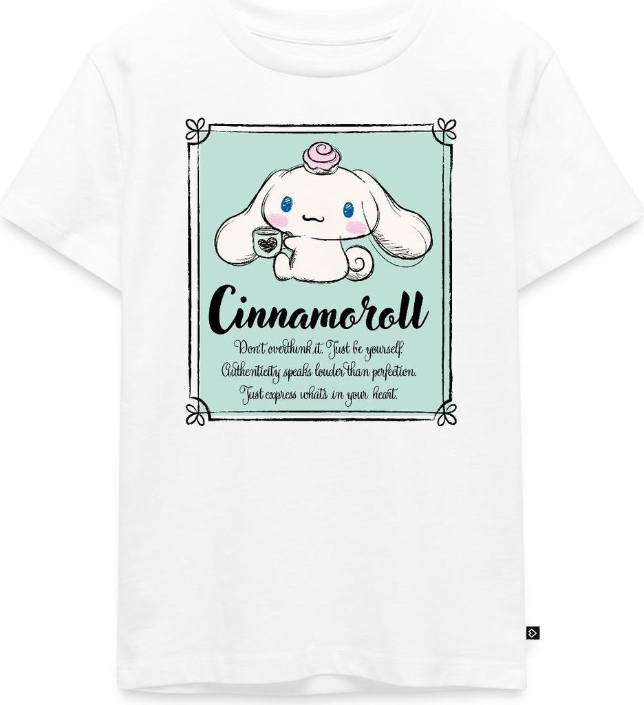 Spreadshirt Cinnamoroll Just Be Yourself Kinder Premium T-Shirt, 122/128 (6 Jahre), Weiß