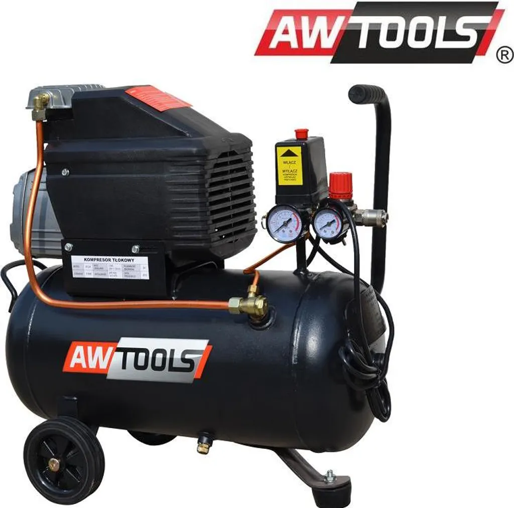 Awtools FL-24L Compresseur à Huile 24L 1.5kW Débit d'Air 245 L/min
