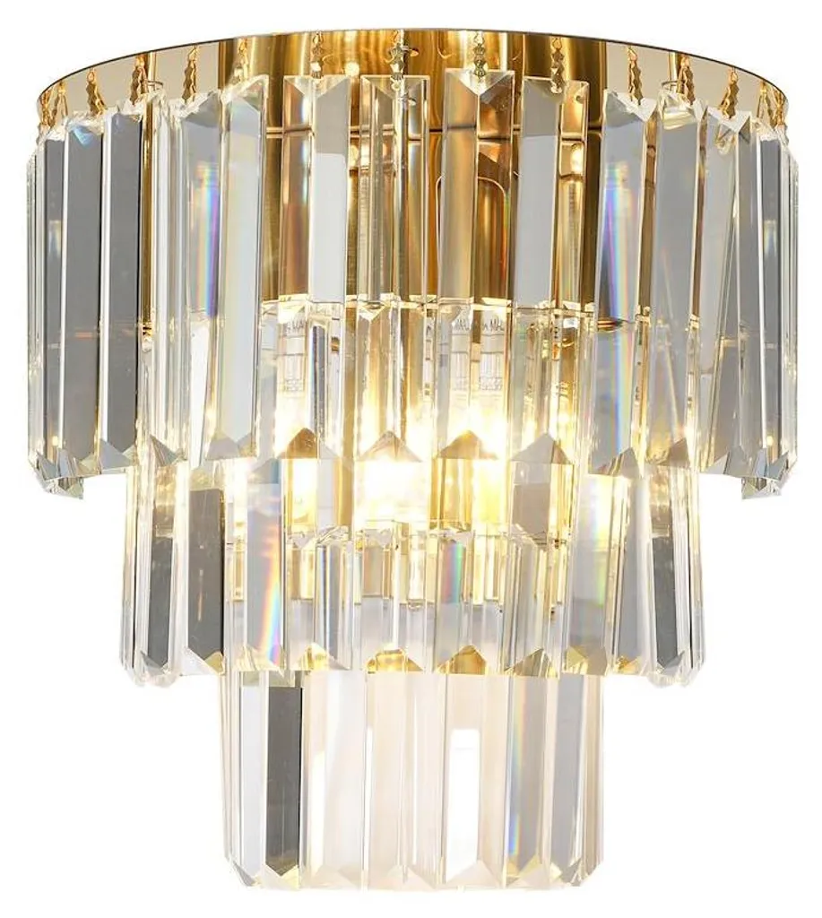 Applique dorée luxe MILAGRO MILANO avec pampilles cristal 2 ampoules E14