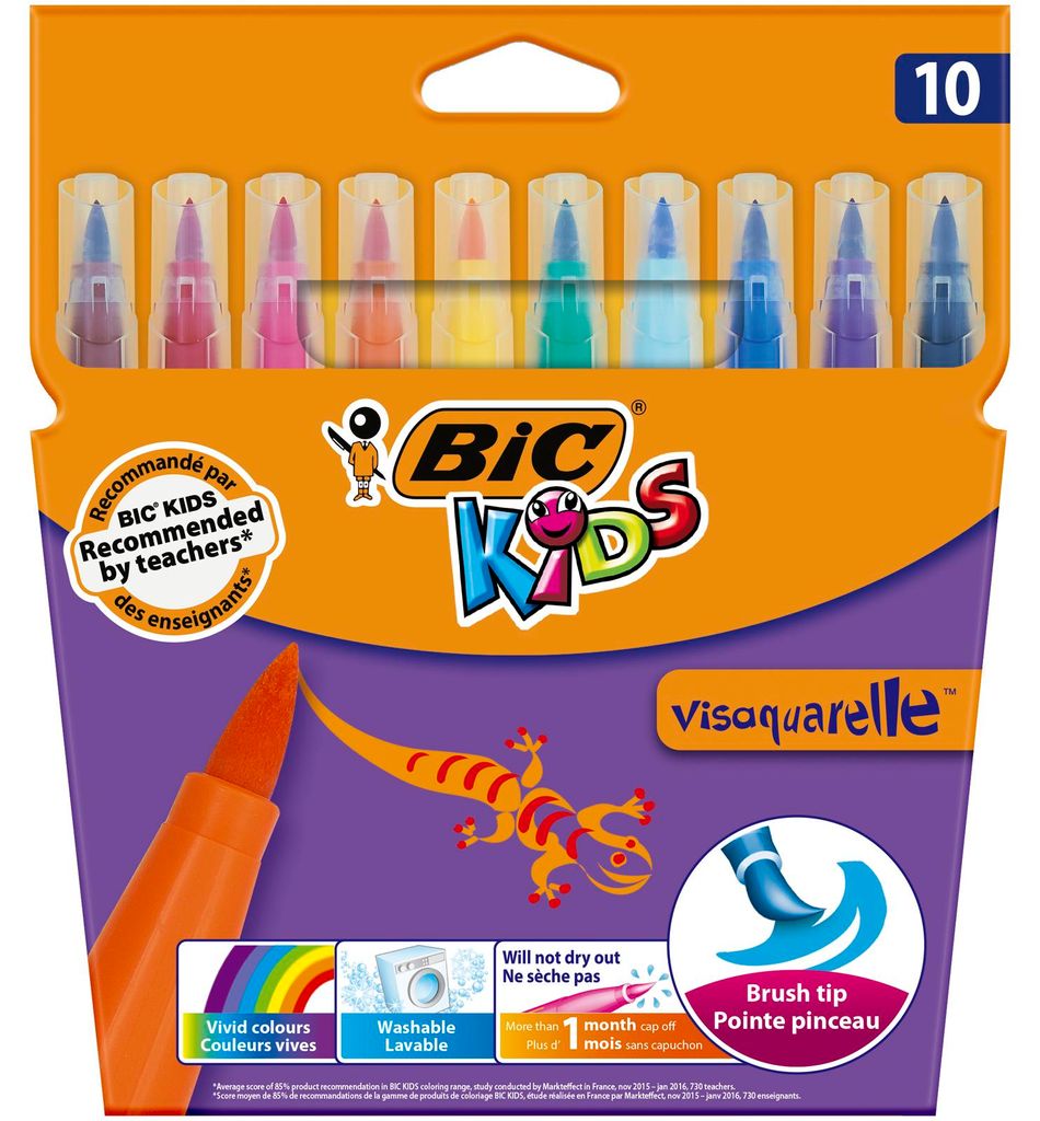 BIC KIDS Fasermaler Visaquarelle 10er Kartonetui