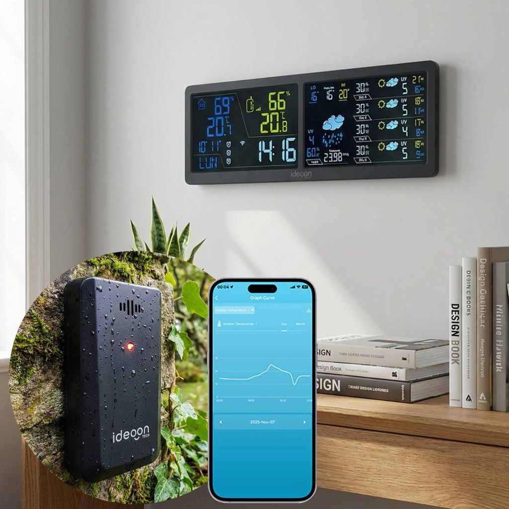 WLAN Wetterstation mit App & XXL Display: Tuya Smart Home, Produktbild 
