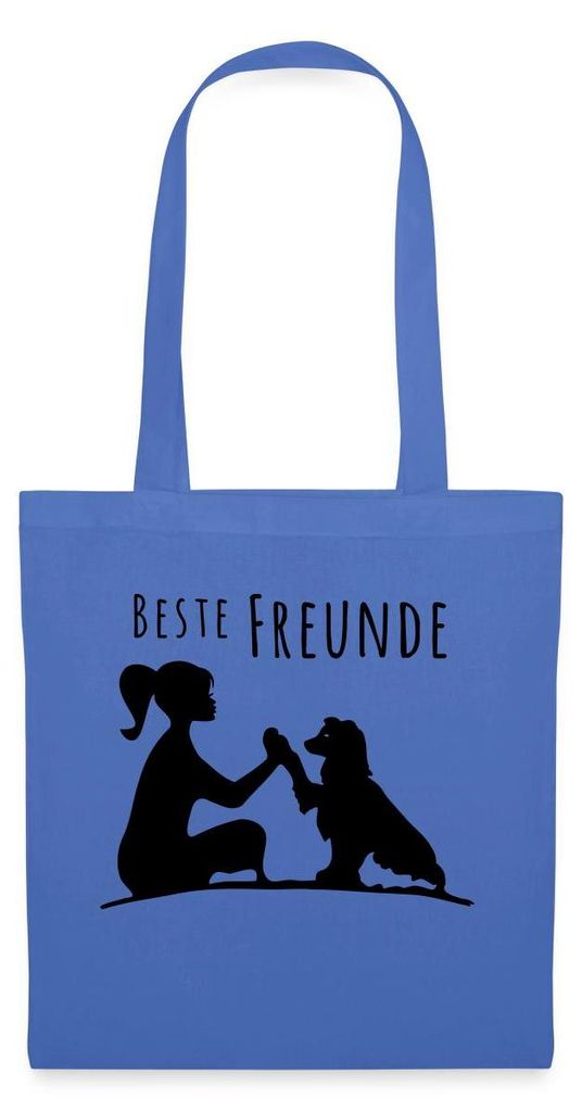 Spreadshirt Beste Freunde | Mensch Und Hund Stoffbeutel, One size, Hellblau