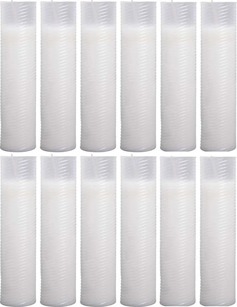 Bougies de rechange N5 blanc lot de 12 pour éclairage de tombes et autels