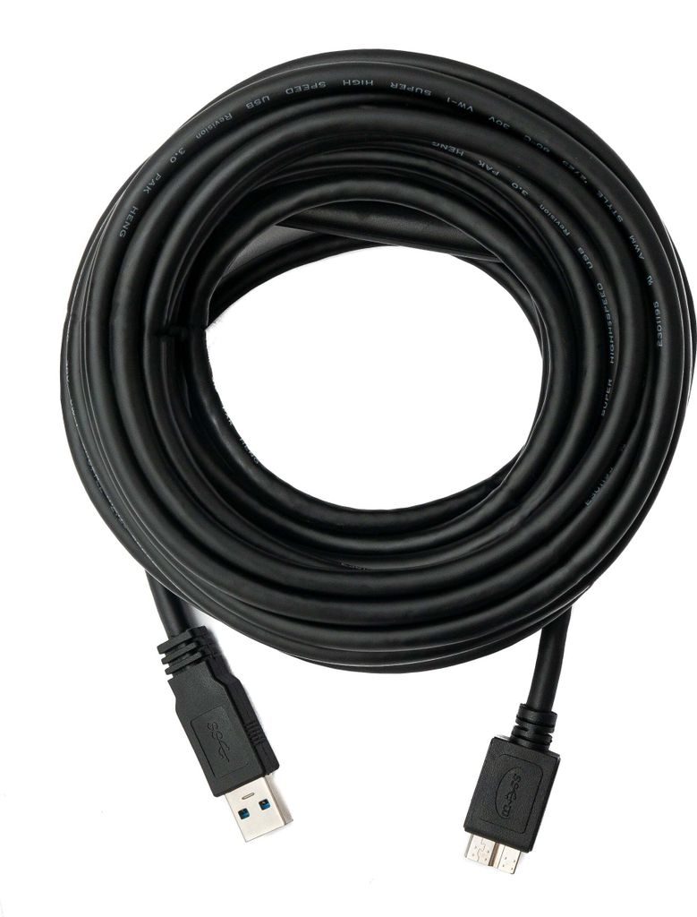 SYSTEM-S USB 3.0 Kabel 8 m Micro B Stecker zu A Stecker in Schwarz