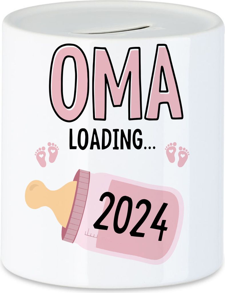 Oma Loading 2024 Spardose Geschenk Werdende Oma Babynews Mit Ladebalken Schwangerschaft Geschenkidee