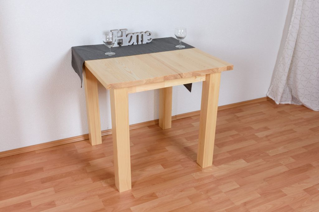 Massivholz Tisch 80x80 cm Kiefer, Farbe: Natur