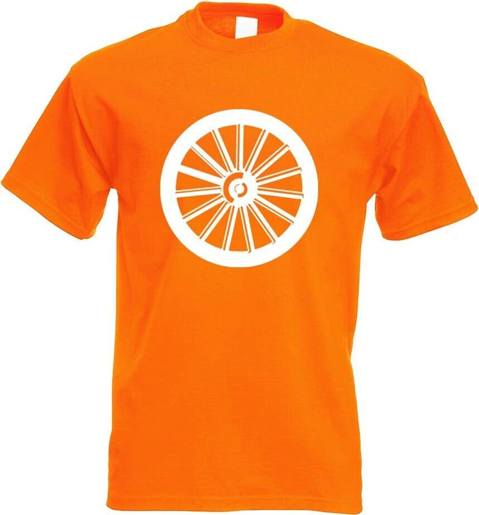 Kiwistar - T-Shirt - orange - Rad Wheel alt antik Motiv Bedruckt Funshirt Design Print - mit Motiv Bedruckt - Funshirt Design - Sport - Freizeit - ...