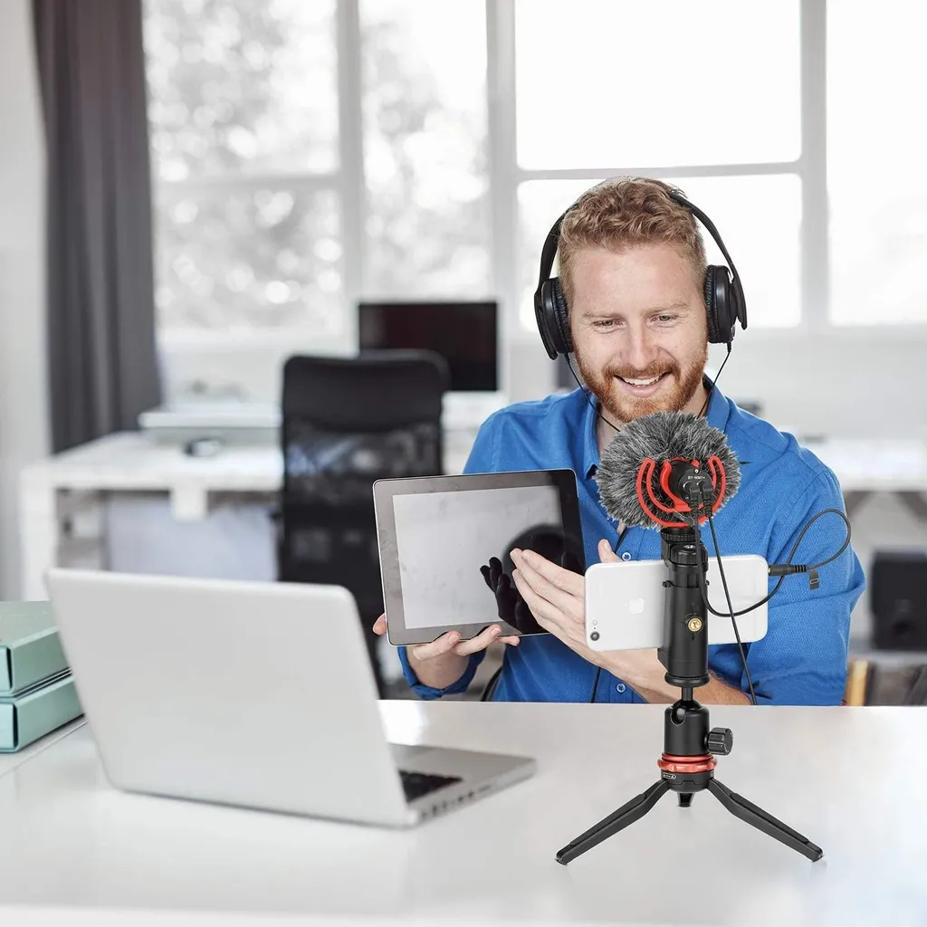 Microphone Vlogging avec trépied pour smartphone et PC vidéo conférence - 7