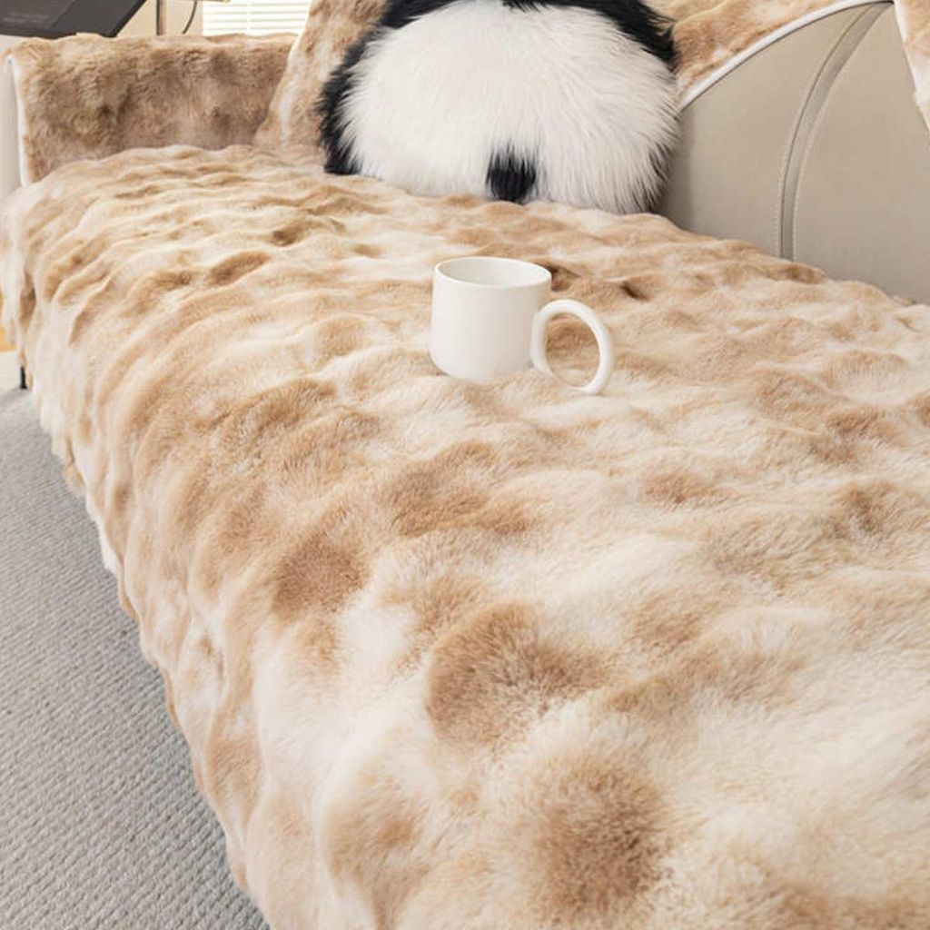 1 Stück Sofabezüge aus Samt mit Farbverlauf, Sofabezug aus Kaninchen-Plüschimitat, Haustierliebling, hundefreundlich, Couchbezug, dicker Plüsch...