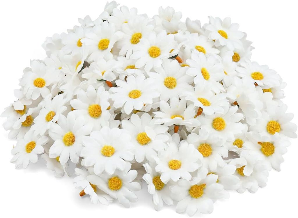 200 Stück Kunstblumen, Gänseblümchen Deko, Kunstblumen Wie Echt, Miniatur Künstliche Balkonpflanzen, Streudeko Blumen für Hochzeit, Party, Hei...
