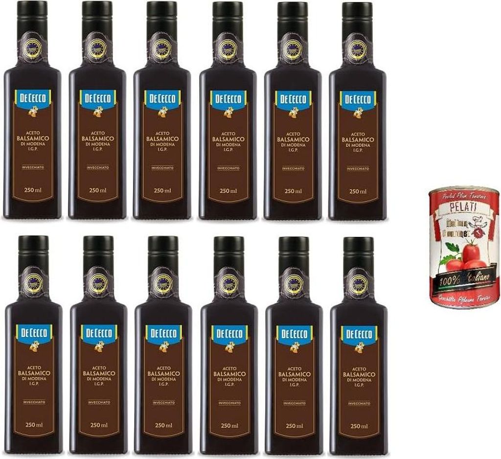 12x De Cecco Balsamico-Essig aus Modena I.G.P. 250ml + Produktbild 