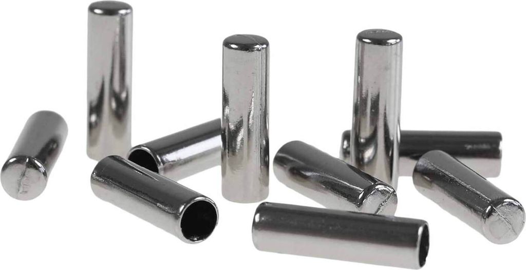 10 Kordelenden Metall Endstück 5x17mm für 4mm Kordel, Farbwahl - Schnur rund