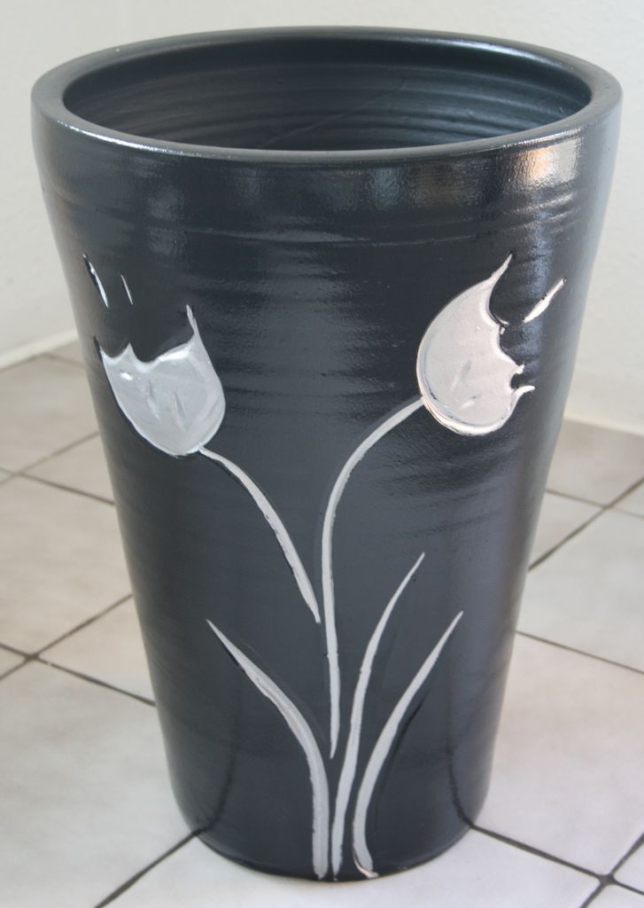 BODENVASE PFLANZKÜBEL Pflanzgefäß "CHROME" Keramik - Größe 50 cm Flor