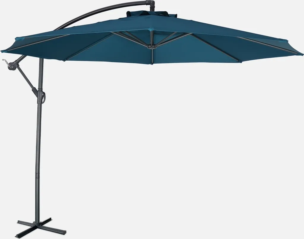 Ombrellone da Giardino 3m Blu Offset | Ombra Sicura per Bambini