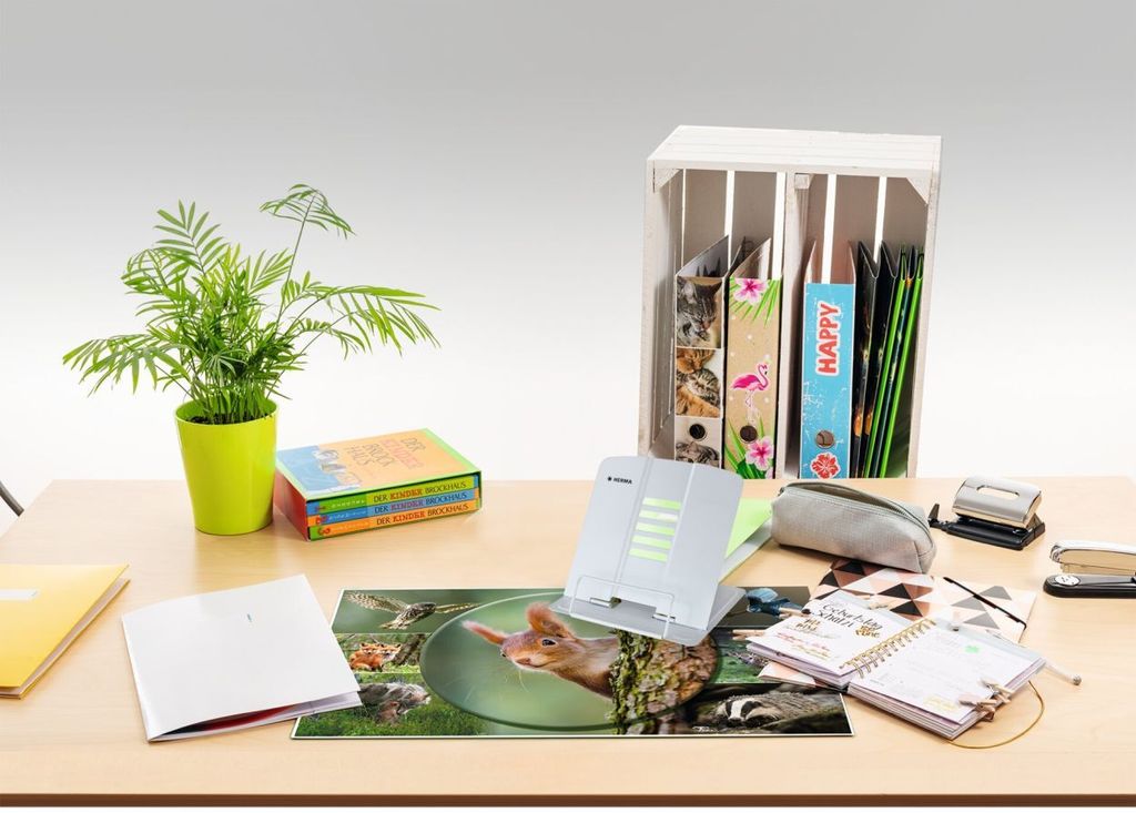 HERMA Supporto Da Lettura In Metallo - Leggio Regolabile 5 Livelli, Antiscivolo, Per Libri, Tablet, Cucina E Ufficio - Foto 13
