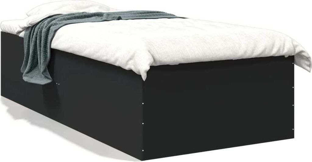 Maison Exclusive - Bettgestell Schwarz 75x190 cm Holzwerkstoff