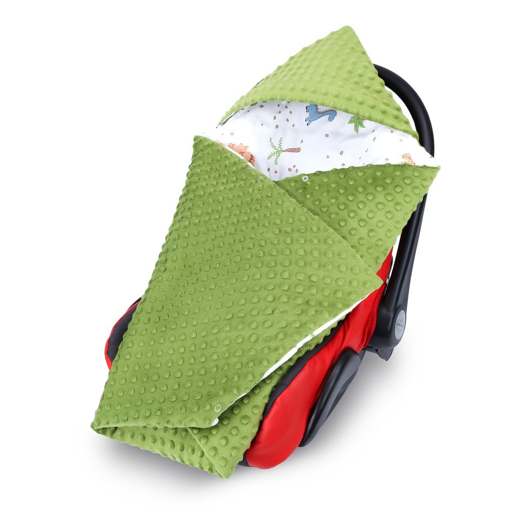 Einschlagdecke Babyschale Winter 80x87 cm - Fußsack Baby Decke für Auto  Wintersack Baumwolle Minky Safari Toffee : : Baby
