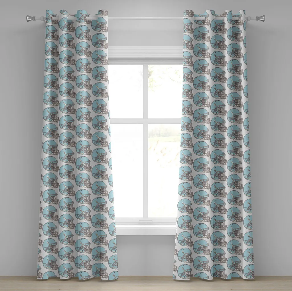 Rideau pour chambre ado Football Américain 280x175 cm Déco Vintage