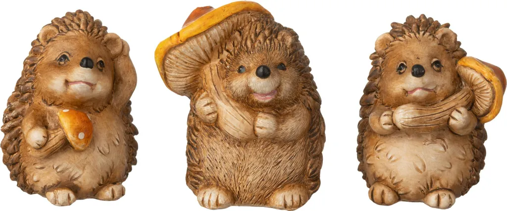 Hérisson et Champignon J-Line : Déco Incassable pour Salon et Hall