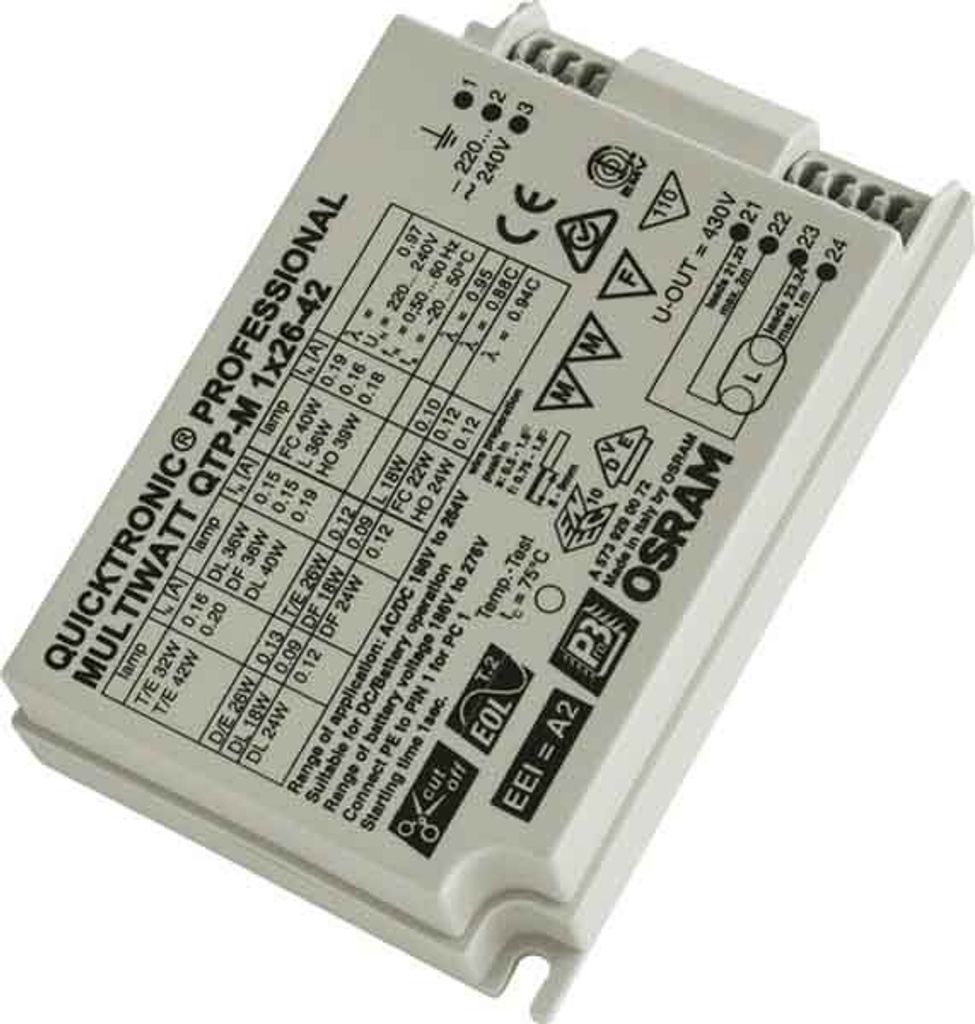 Osram QTP-M 1X26…42, 50000 h, -20 - 50 °C, 198 - 264 V, Obrázok produktu 
