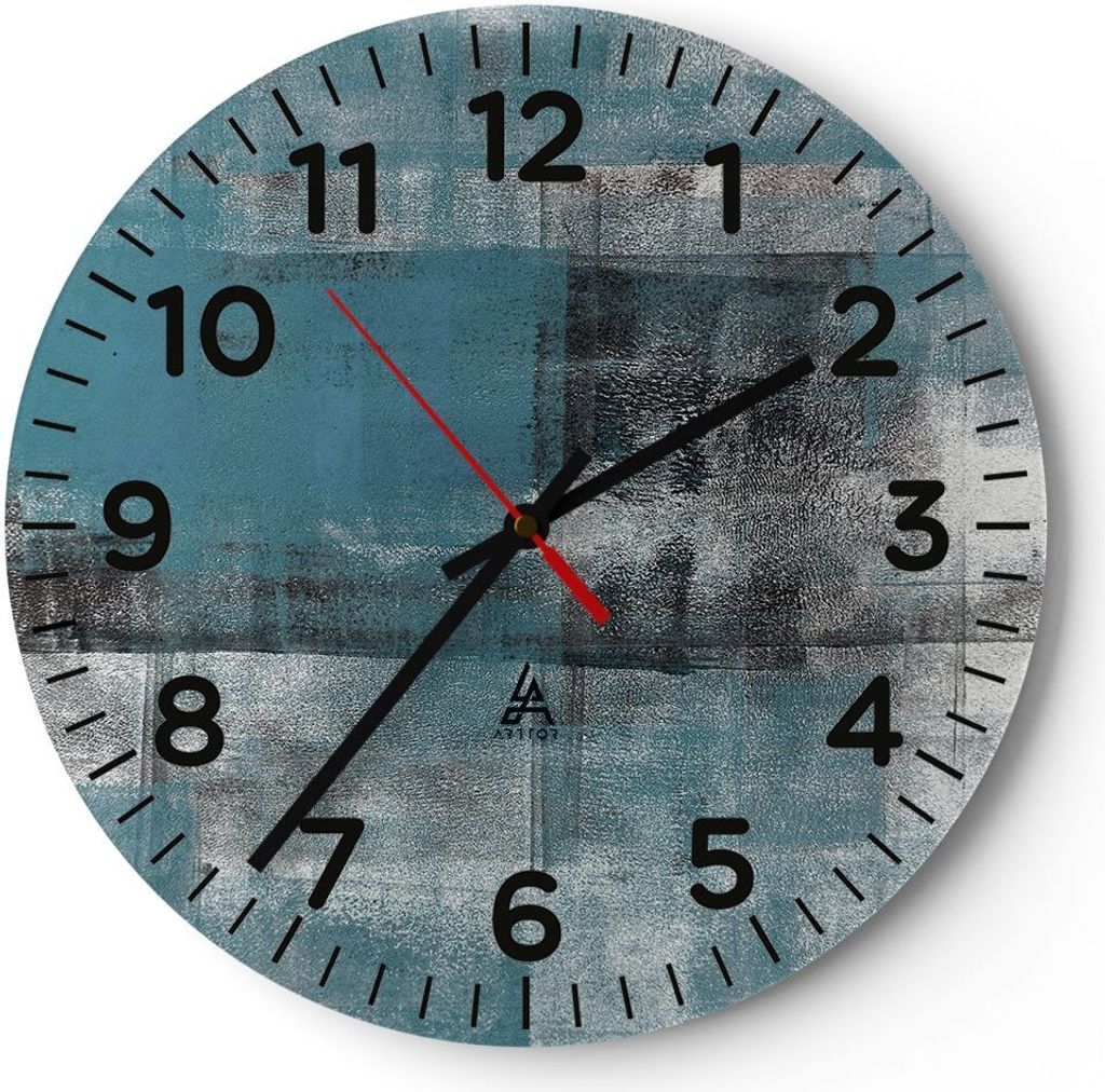 Wanduhr - Rund - Glasuhr - Abstraktion Modern Gürtel - 30x30cm - Schleichendes Uhrwerk - Lautlos - zum Aufhängen bereit - Dekoration Modern - Wan...