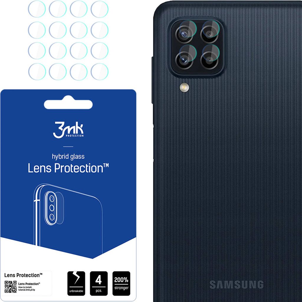 3mk Hybridglas Lens Protection fr Samsung Galaxy M22 Kamera Objektiv Kameralinse 0,16mm 6H (4 Stck)