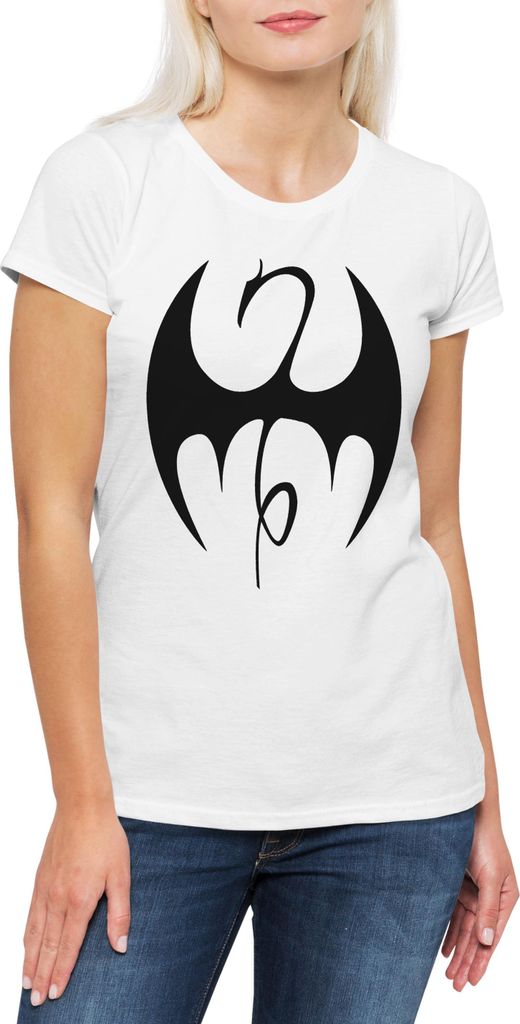 Urban Backwoods Dragon Logo A1, Damen T-Shirt, Farbe: Weiß, Größe: 2XL