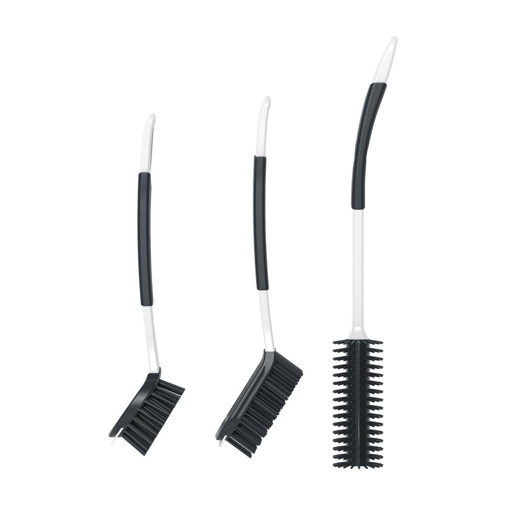 Rival 3-teiliges Spülbürsten Set Curve-Line mit Gumminoppen anthrazit