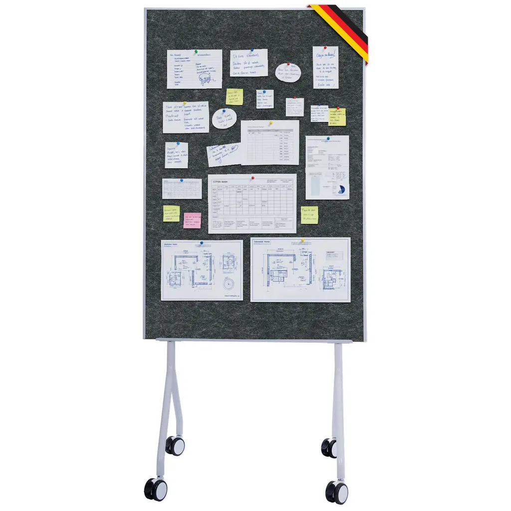 STALFORM Lavagna Magnetica da Parete in Acciaio Nera 80x22 cm, White