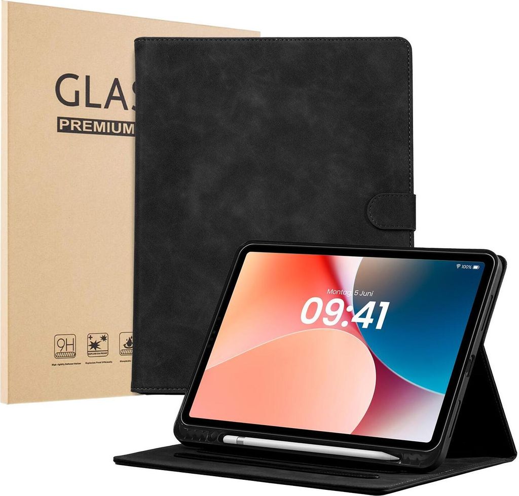 LBH Tablet Schutzhülle + 2x 9H Display Glas für Apple iPad Pro 4. Gen 11 Zoll Cover Case Schutz Tablet Farbe: Schwarz