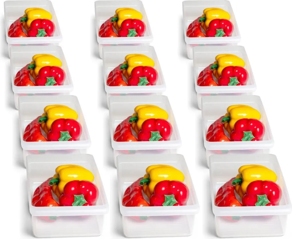 Bac de rangement frigo transparent lot de 12 boîtes plastiques Novaliv