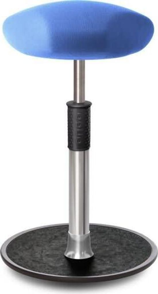 Sitz- Stehhocker Free Tall Triangel Gestrick Hellblau chrom /schwarz.