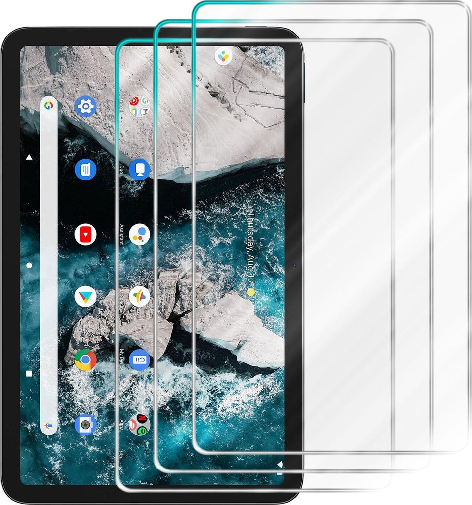 Cadorabo 3x Schutzfolie für Nokia T20 in KRISTALL KLAR Gehärtetes Tempered Display-Schutzglas Panzerfolie