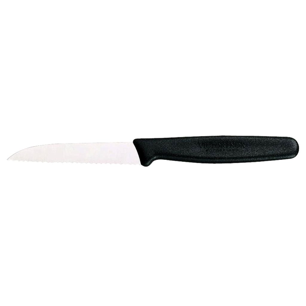 Gemüsemesser gewellt 8 cm schwarzer Griff Produktbild 