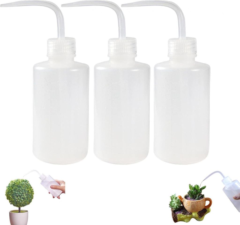 3er-Pack Sicherheitswaschflaschen, 250 ml Kunststoff-Waschflaschen, quetschbare Flaschen für Tattoo-Labor, Gartenpflanzen
