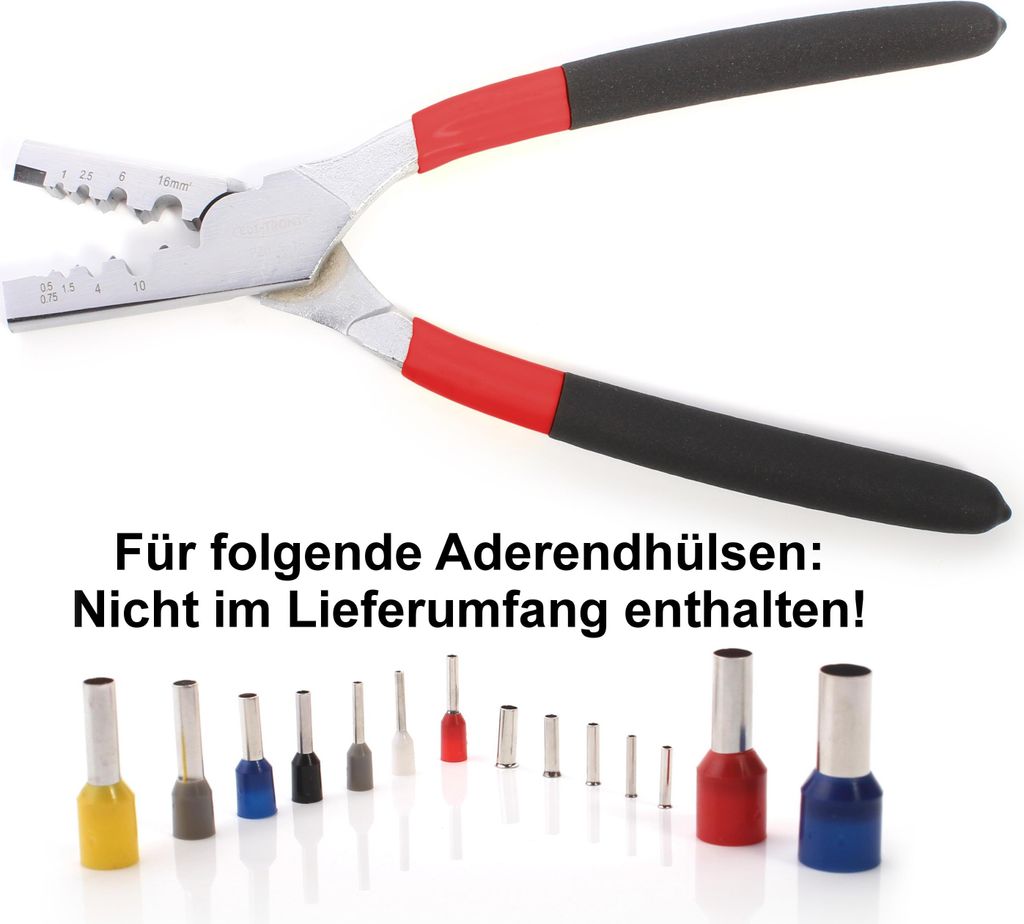 Crimpzange für Aderendhülsen 0.5 bis 16 mm² PZ0516