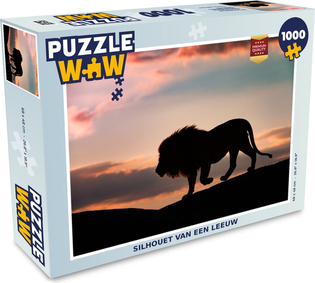 MuchoWow Puzzle 1000 Teile Löwe - Tier - Schwarz - Erwachsene - Rätsel