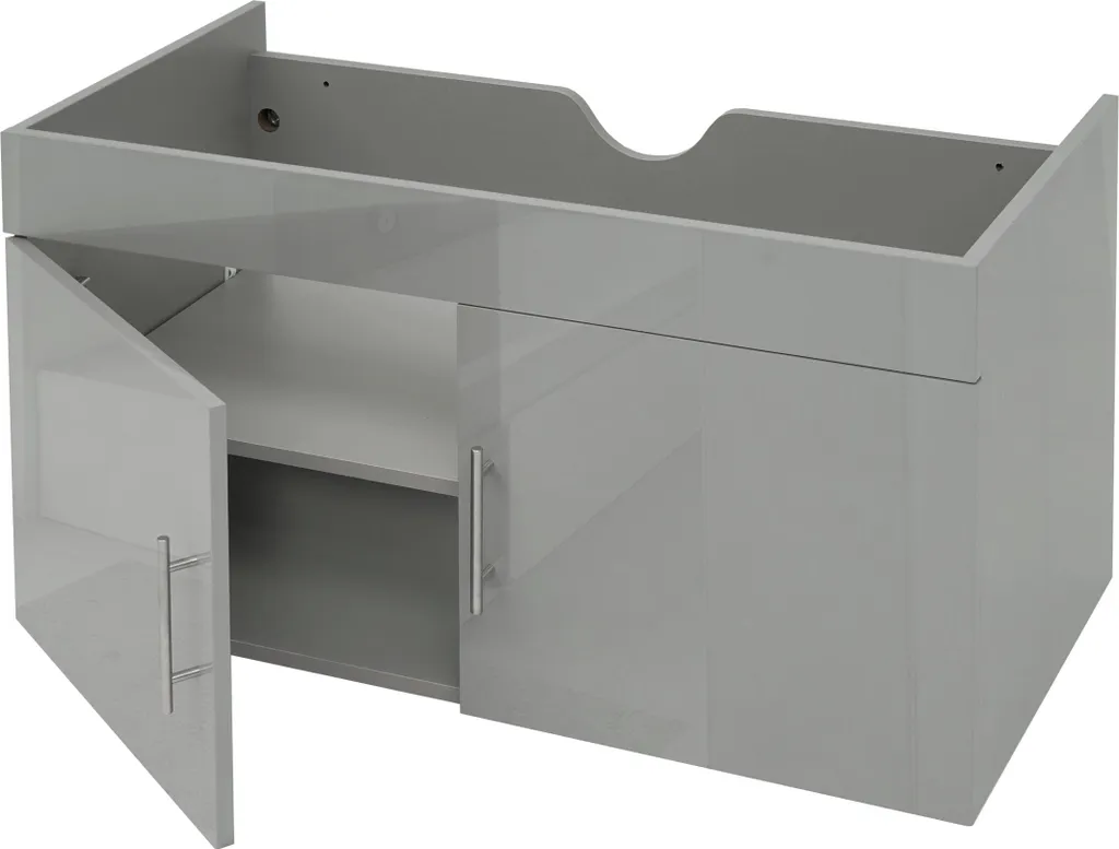 Meuble sous-lavabo 90cm gris pour organiser une grande salle de bain