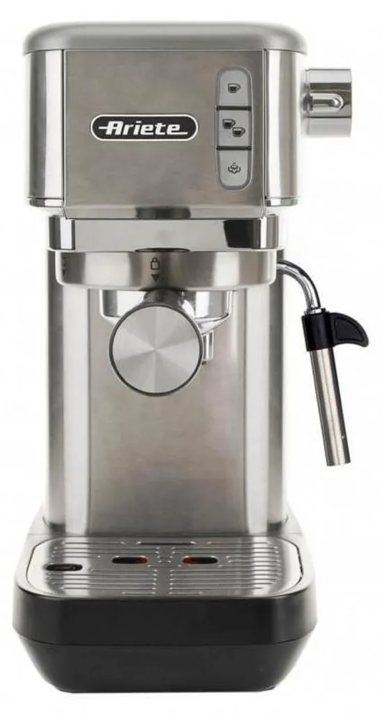 Ariete 1380 : stop aux capsules, machine à café avec moulin et écran gris